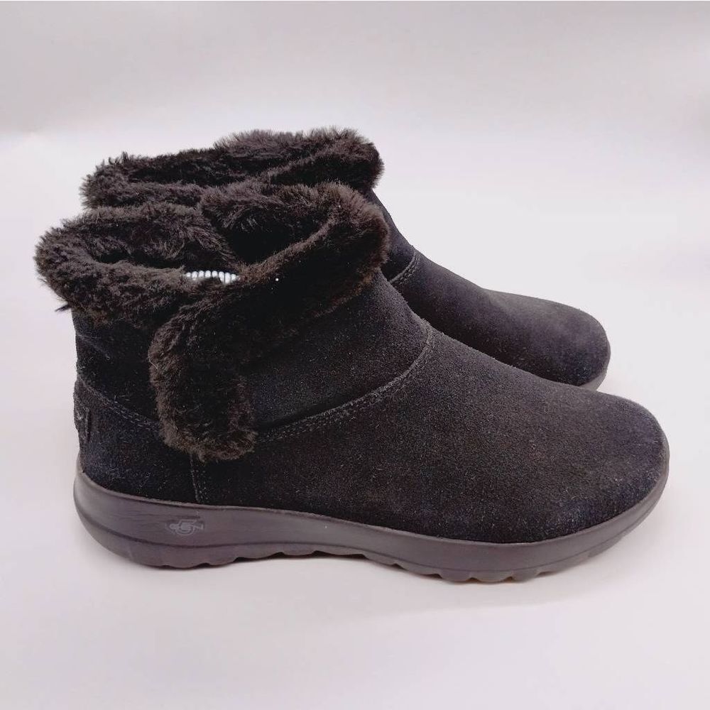 Skechers On The Go Joy Bundle Up Black Suede Booties Womens Size‎ 9 Cushioned